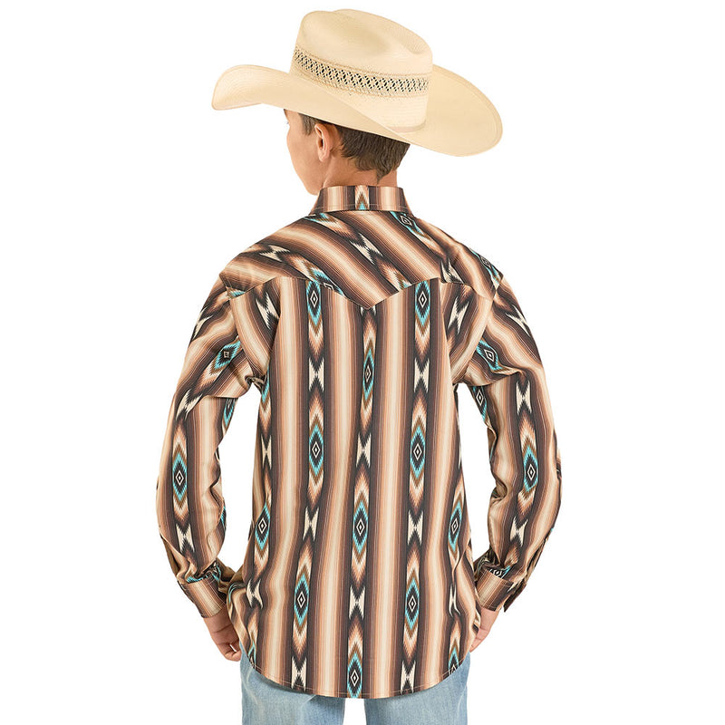 Rock & Roll Denim Boy's Brown Aztec Shirt
