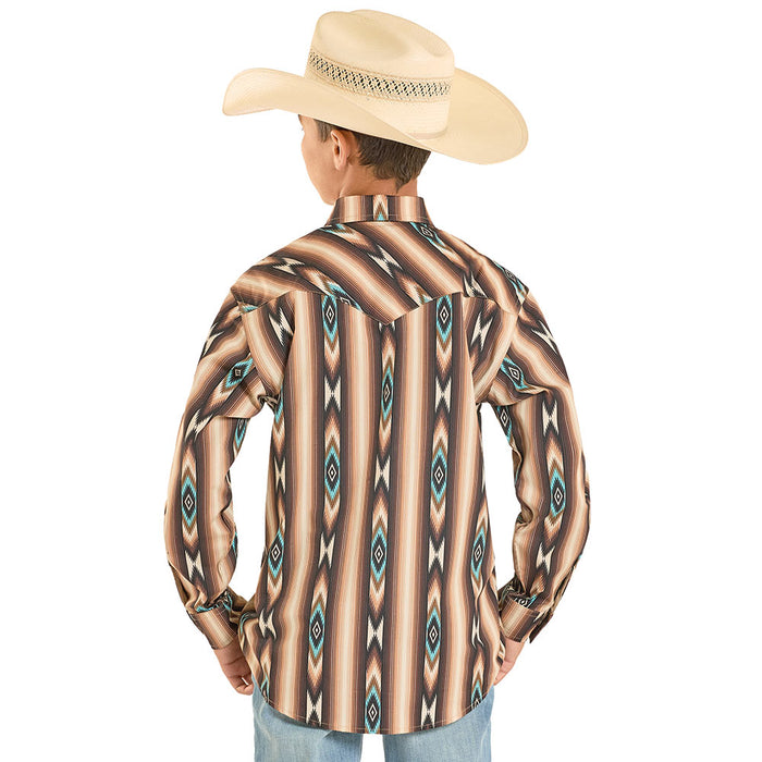 Rock & Roll Denim Boy's Brown Aztec Shirt