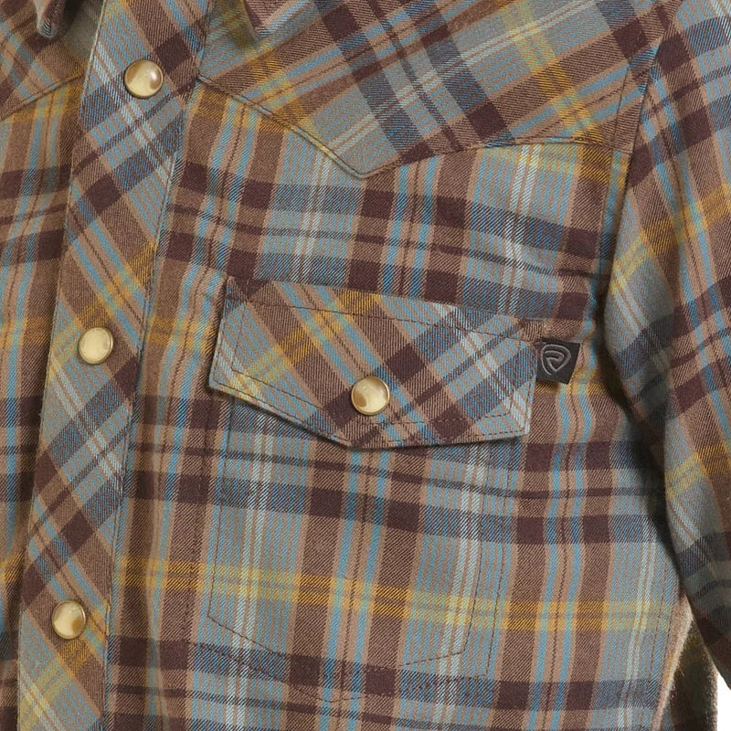 Rock & Roll Denim Boy's Brown Tek Plaid Flannel