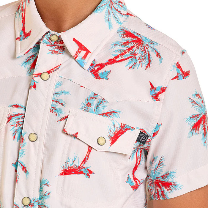 Rock & Roll Denim Boy's Natural Palm Print Tek Shirt
