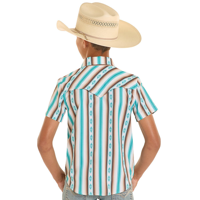 Rock & Roll Denim Boy's Aztec Ripstop Tek Western Shirt