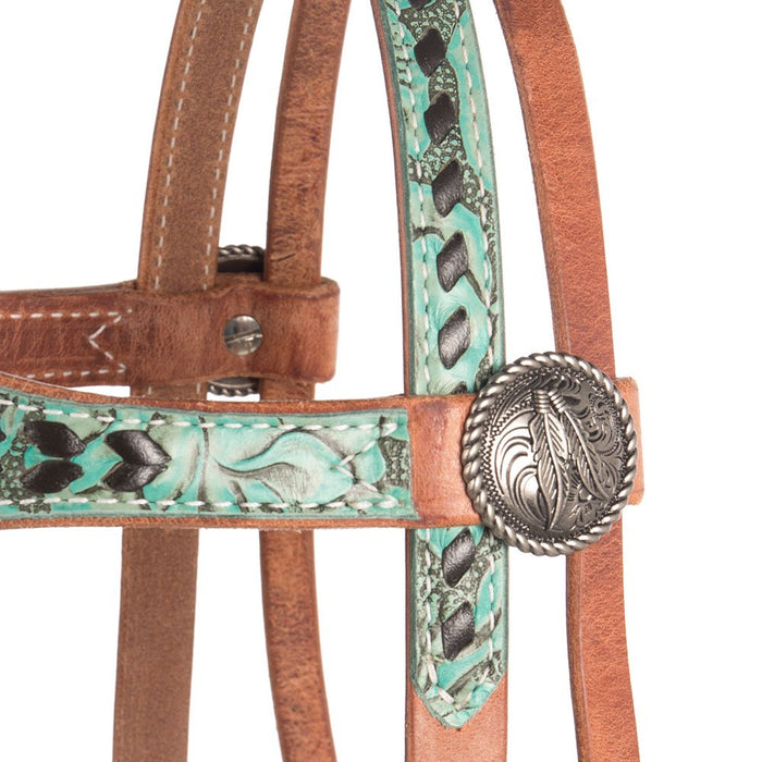 NRS Turquoise Rose Browband Headstall