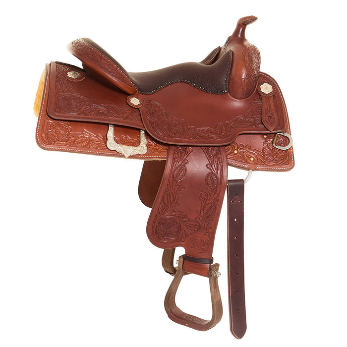 Bob`S Custom Saddles 15.5in Wild Rose Border Lady Reiner Saddle