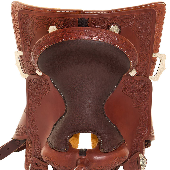 Bob`S Custom Saddles 15.5in Wild Rose Border Lady Reiner Saddle