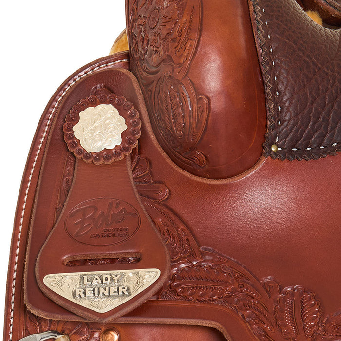 Bob`S Custom Saddles 15.5in Wild Rose Border Lady Reiner Saddle