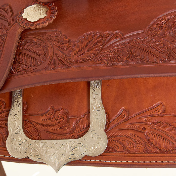 Bob`S Custom Saddles 15.5in Wild Rose Border Lady Reiner Saddle