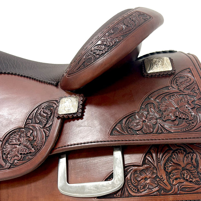 Bob`S Custom Saddles 16in Petal Shamrock Lady Reiner Saddle