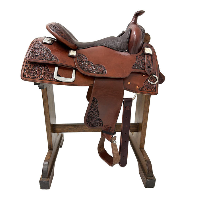 Bob`S Custom Saddles 16in Petal Shamrock Lady Reiner Saddle