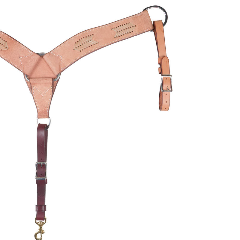NRS Roughout Breast Collar with Rawhide Accents