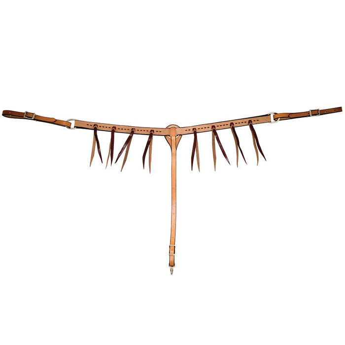 Cowboy Tack Roughout Buckstitch Latigo Strings 1 1/4in Breast Collar
