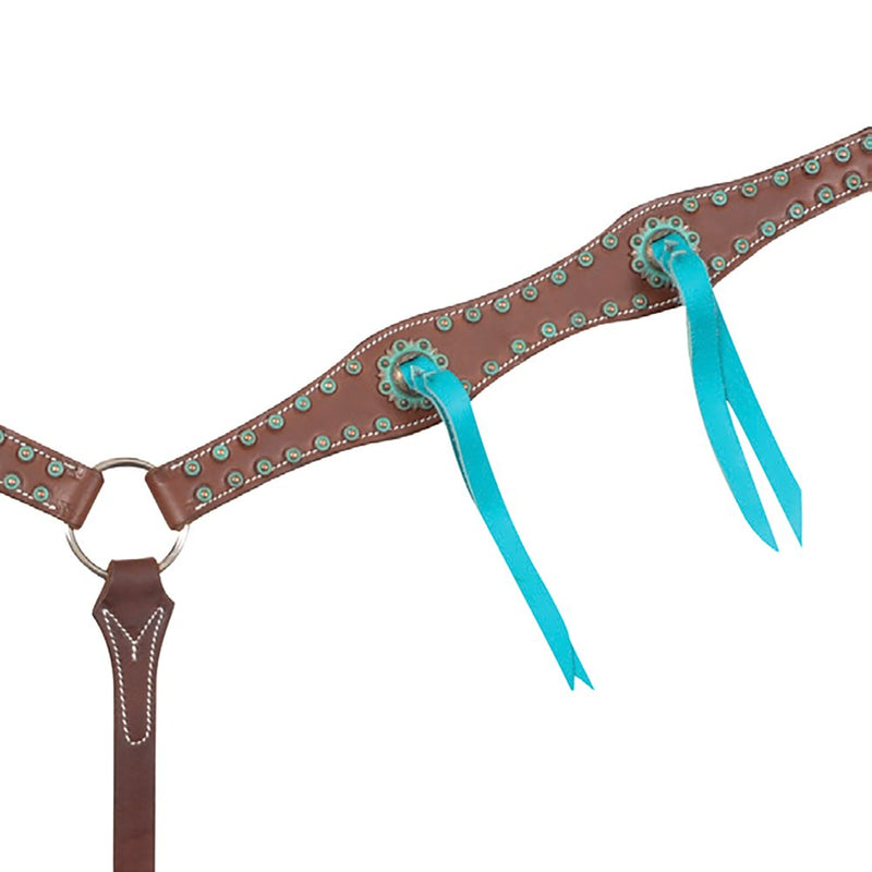 Martin Saddlery 1 1/2in. Scalloped Turquoise Blood Knot Breast Collar
