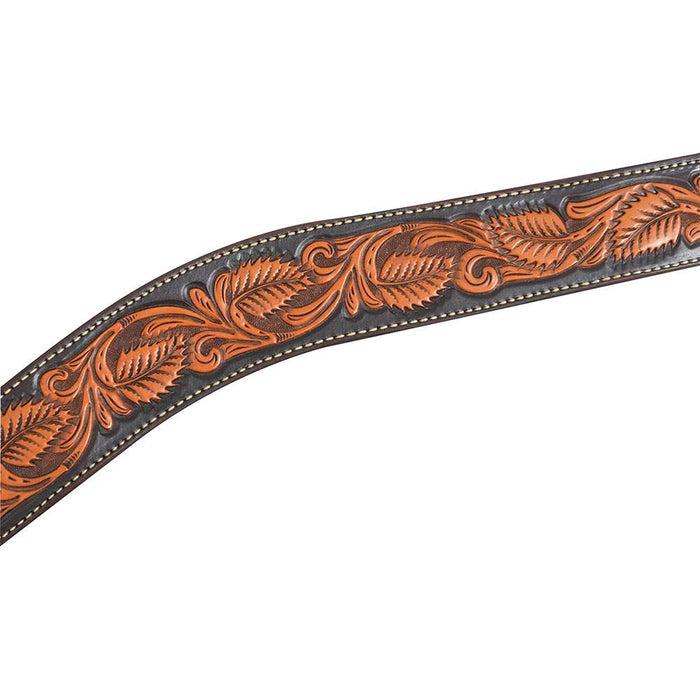Martin Saddlery 2 in. Floral Tooled Dyed Edged Breast Collar