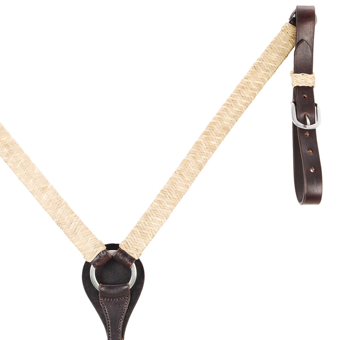 WD Tack Braided Natural Rawhide 1in Straight Breast Collar