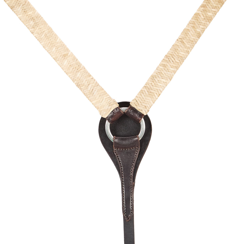 WD Tack Braided Natural Rawhide 1in Straight Breast Collar