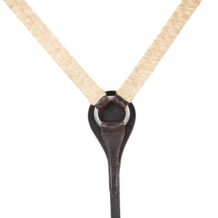 WD Tack Braided Natural Rawhide 1in Straight Breast Collar