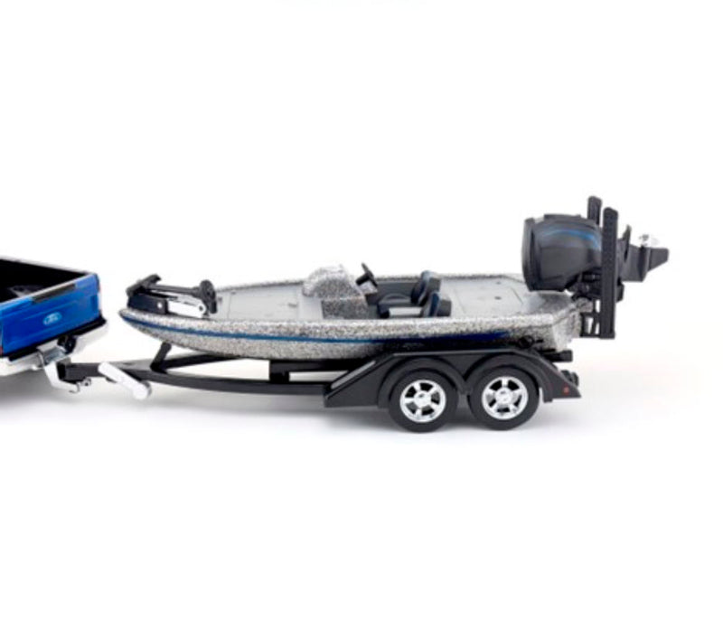 Big Country Toys Bass Fishing Boat Silver Metal Flake