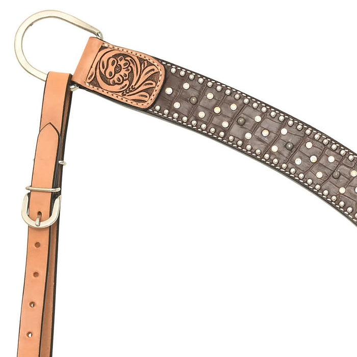 Rafter T Ranch Company Brown Gator Crystal Breast Collar