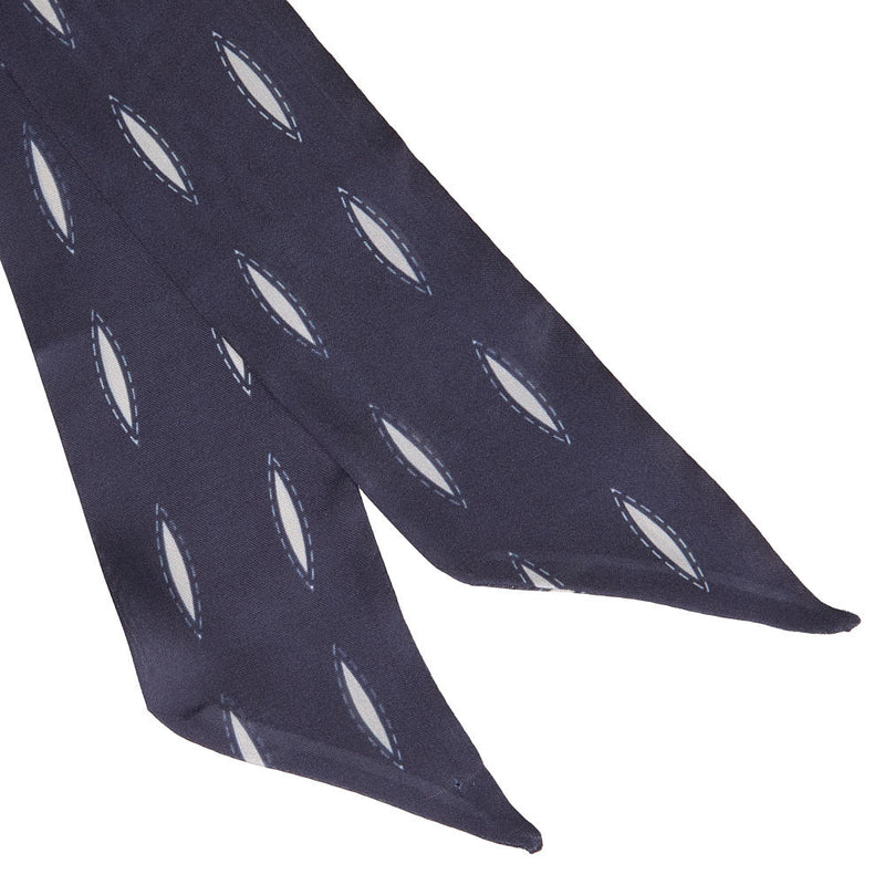 Fringe Scarves Buck Stitch Black Twilly