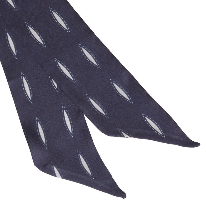 Fringe Scarves Buck Stitch Black Twilly