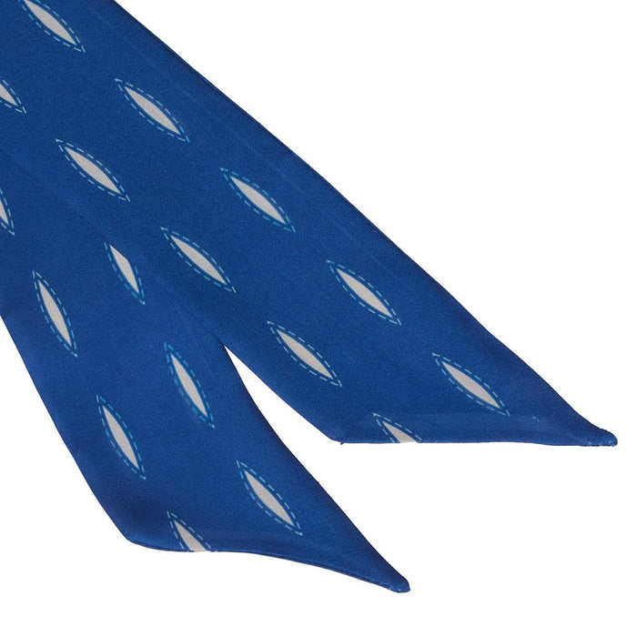 Fringe Scarves Buck Stitch Navy Twilly