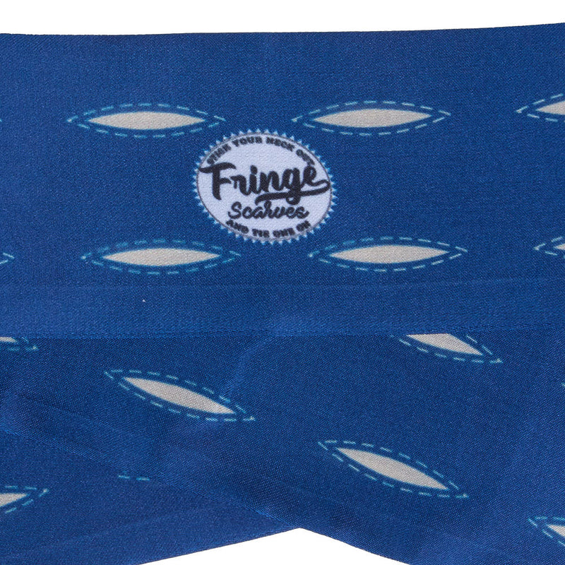 Fringe Scarves Buck Stitch Navy Twilly