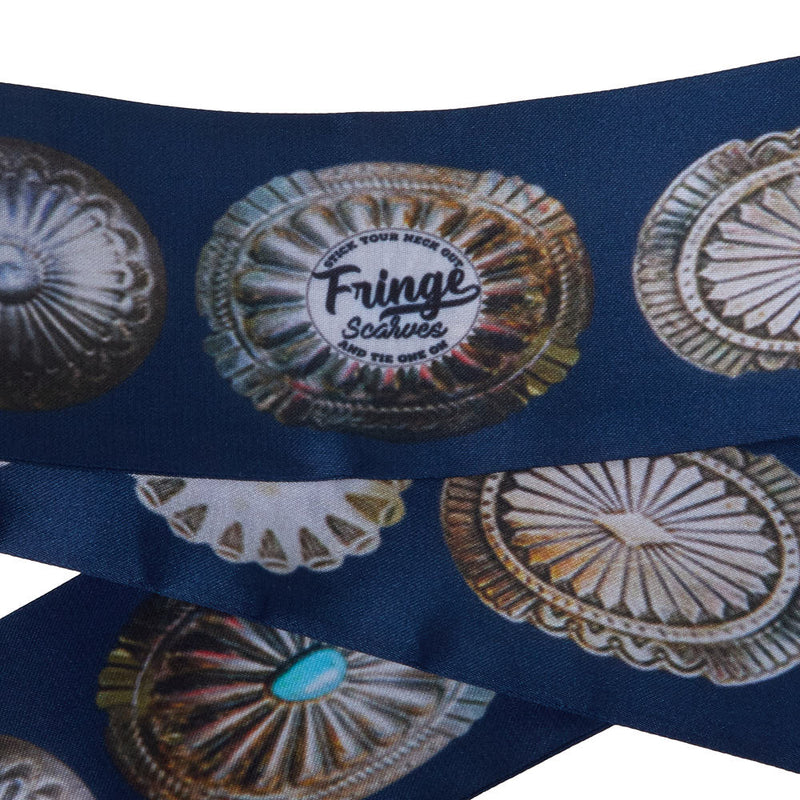 Fringe Scarves Big Concho Navy Twilly