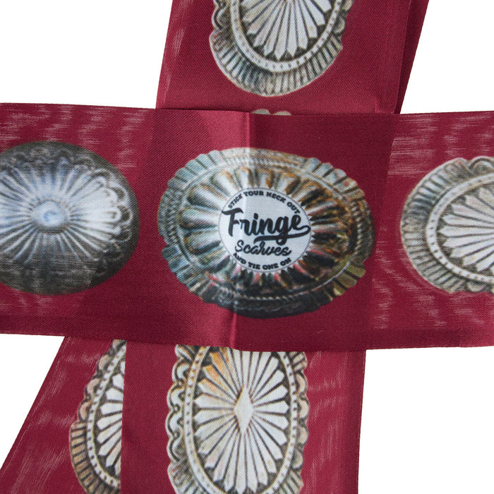 Fringe Scarves Big Concho Red Twilly