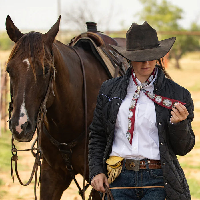 Fringe Scarves Big Concho Red Twilly