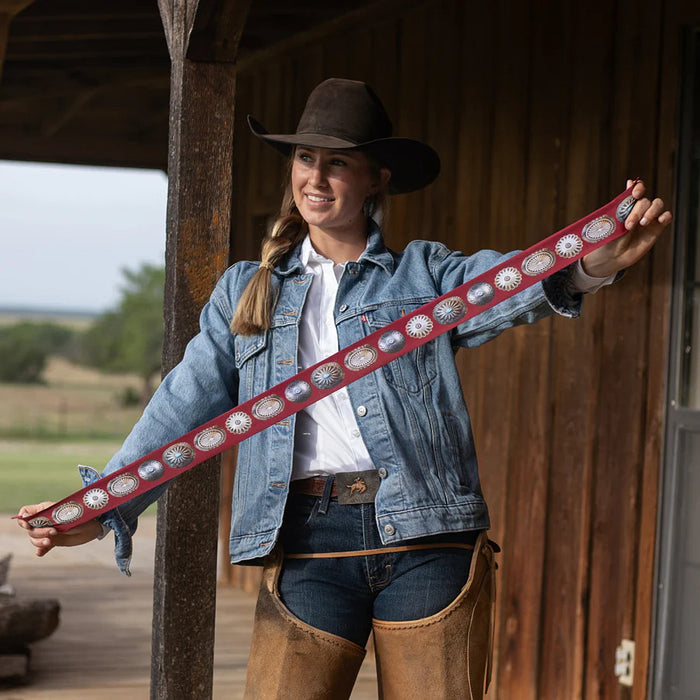 Fringe Scarves Big Concho Red Twilly