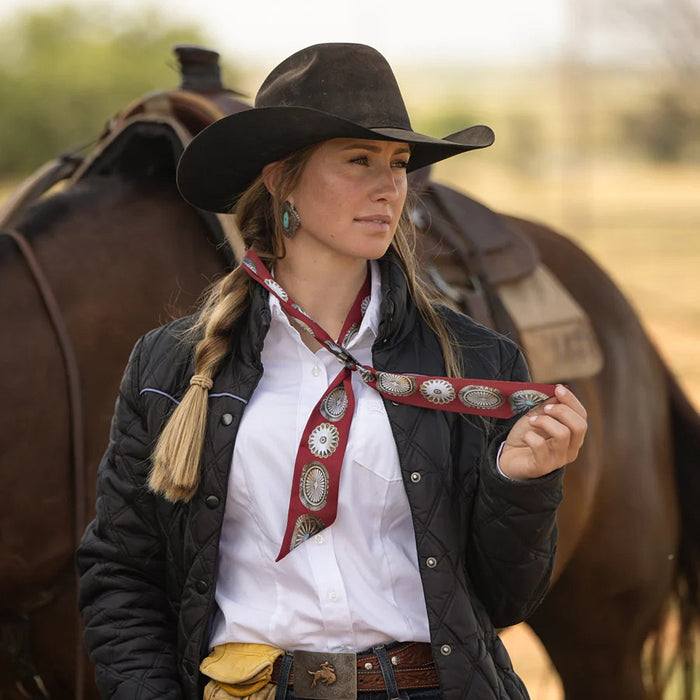Fringe Scarves Big Concho Red Twilly