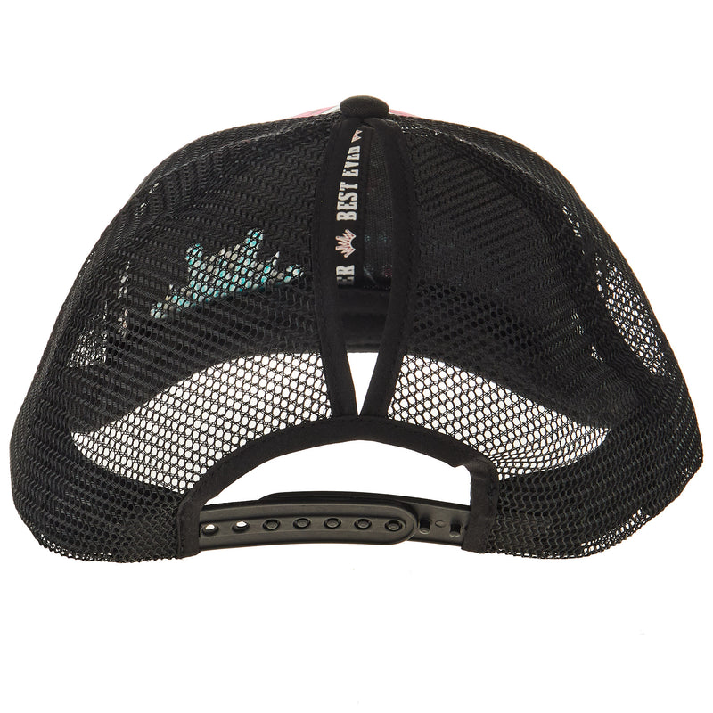 Best Ever Pads Saddle Ladies Aztec Print Turquoise Crown Black Mesh Back Pony Tail Cap
