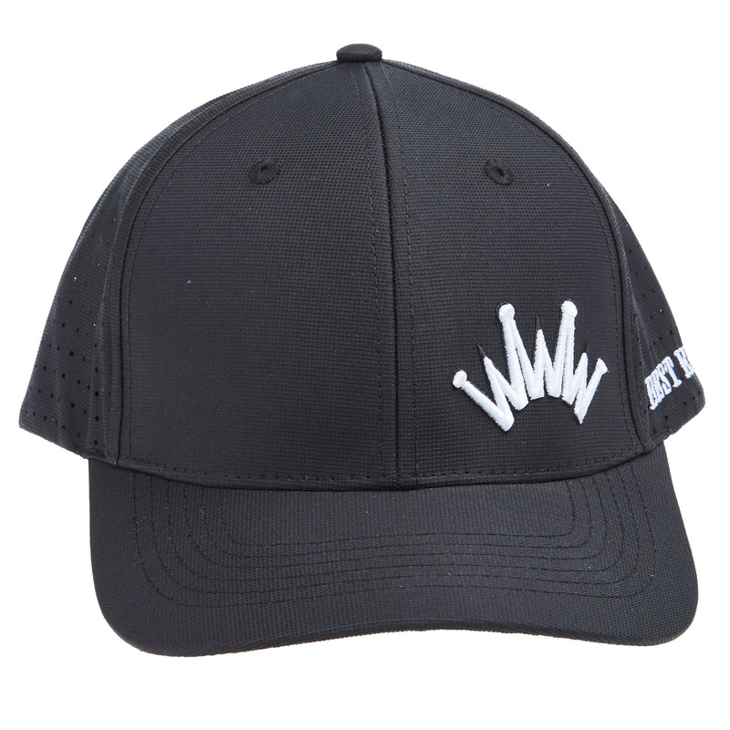 Best Ever Pads Black and White Embroidered Crown Cap