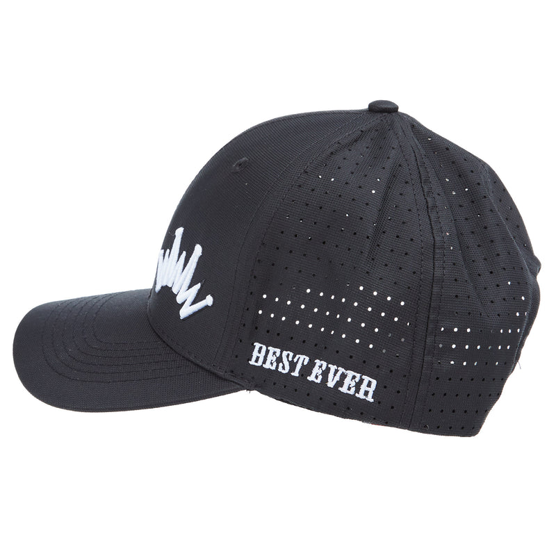 Best Ever Pads Black and White Embroidered Crown Cap