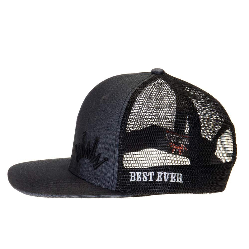 Best Ever Pads Saddle Charcoal Herringbone Black Embroidered Logo Mesh Back Trucker Cap