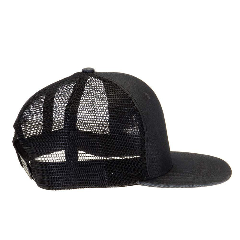Best Ever Pads Saddle Charcoal Herringbone Black Embroidered Logo Mesh Back Trucker Cap