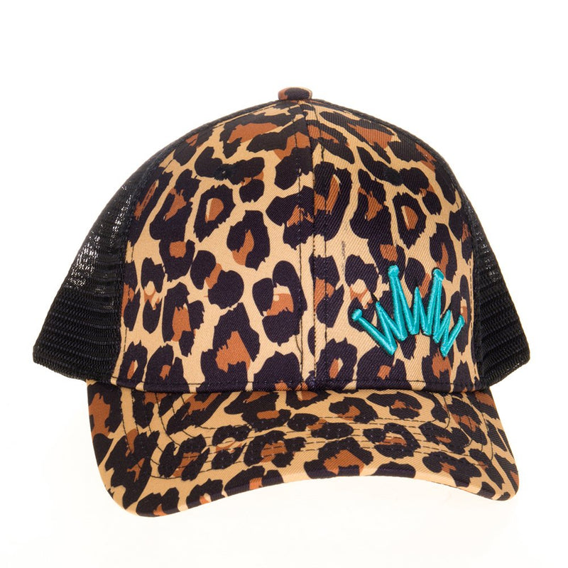 Best Ever Pads Leopard Print Embroidered Logo Mesh Back Trucker Cap