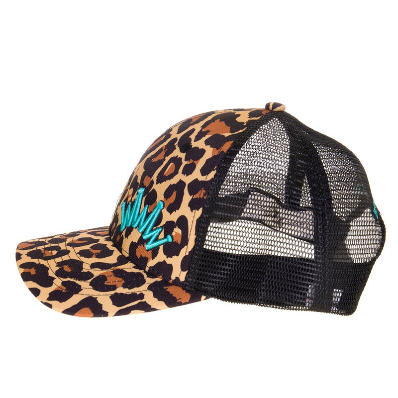 Best Ever Pads Leopard Print Embroidered Logo Mesh Back Trucker Cap