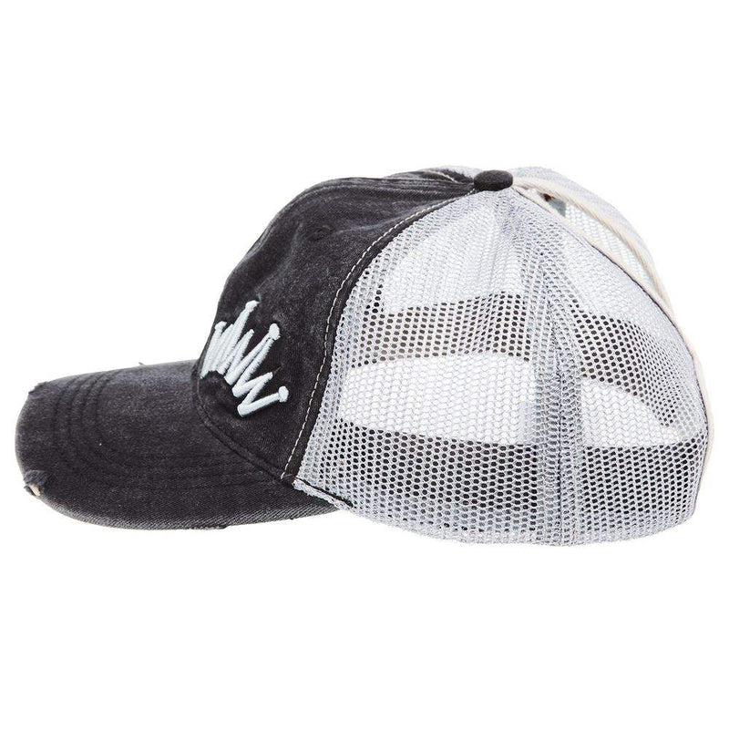 Best Ever Pads Light Distressed Black and Grey Mesh Back Cap
