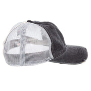 Best Ever Pads Light Distressed Black and Grey Mesh Back Cap