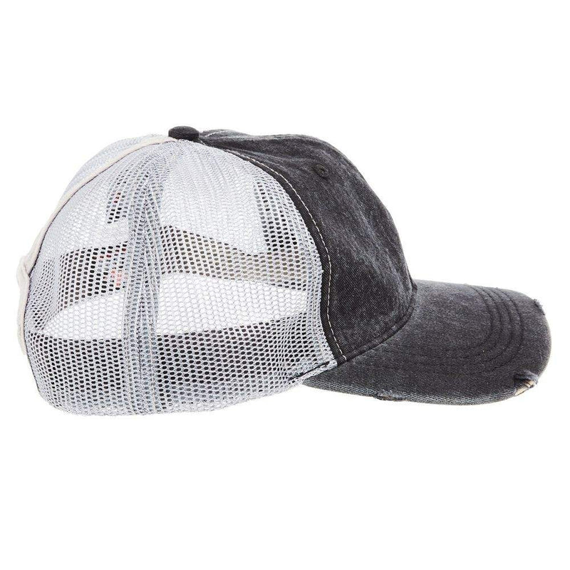 Best Ever Pads Light Distressed Black and Grey Mesh Back Cap