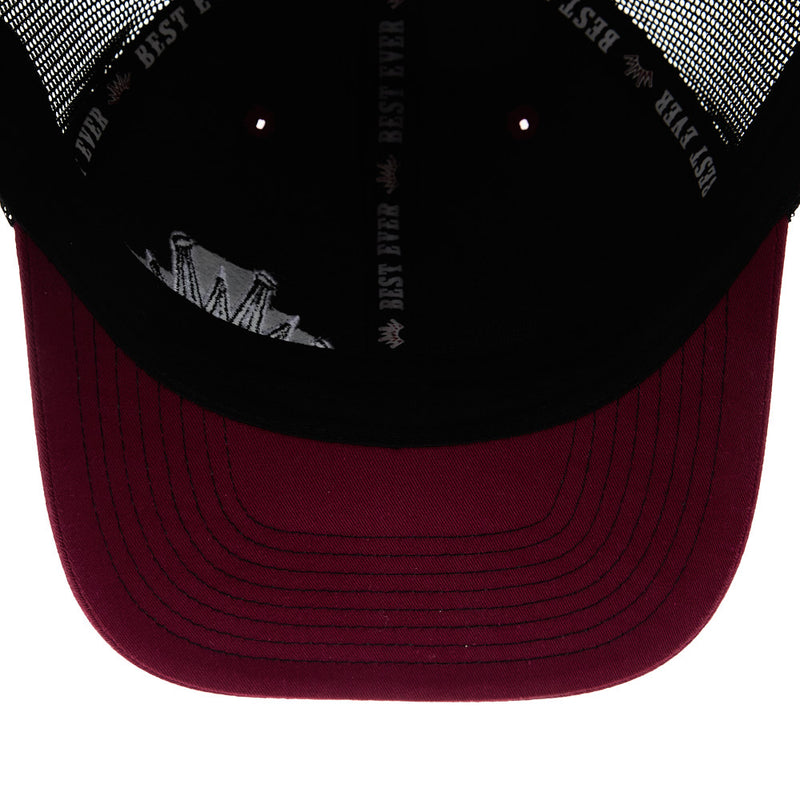 Best Ever Pads Dark RedLogo Cap with Black Crown