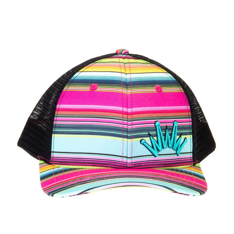 Best Ever Pads Saddle Pink Serape Embroidered Logo Mesh Back Trucker Cap
