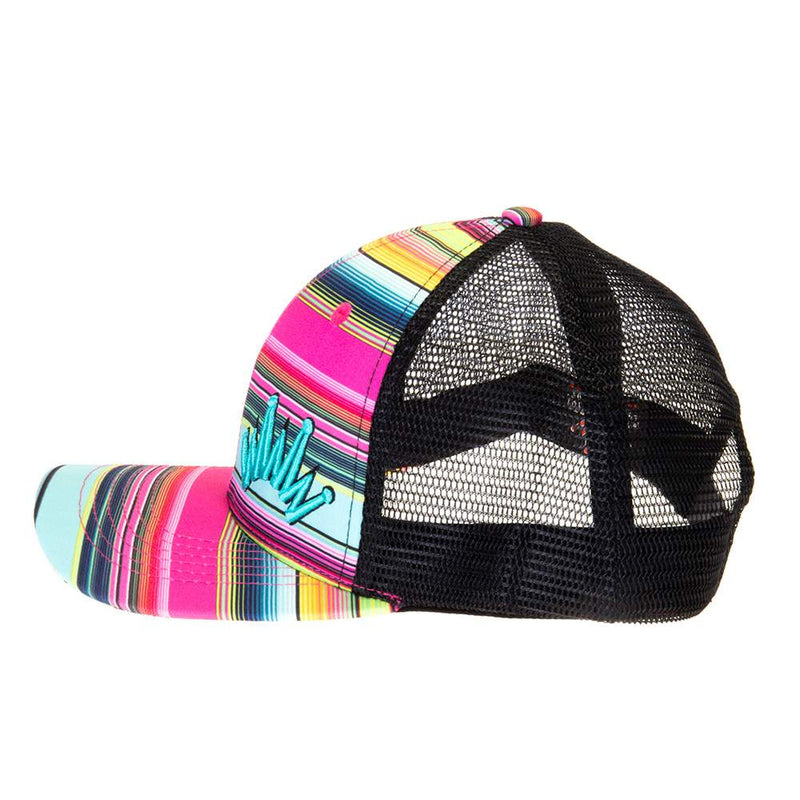 Best Ever Pads Saddle Pink Serape Embroidered Logo Mesh Back Trucker Cap