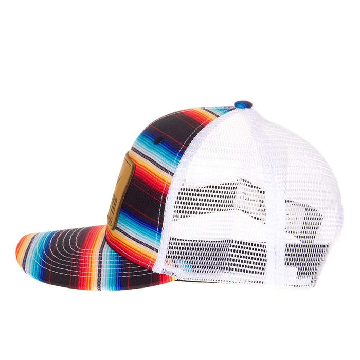 Best Ever Pads Saddle Serape Print Leather Logo Patch Mesh Back Trucker Cap