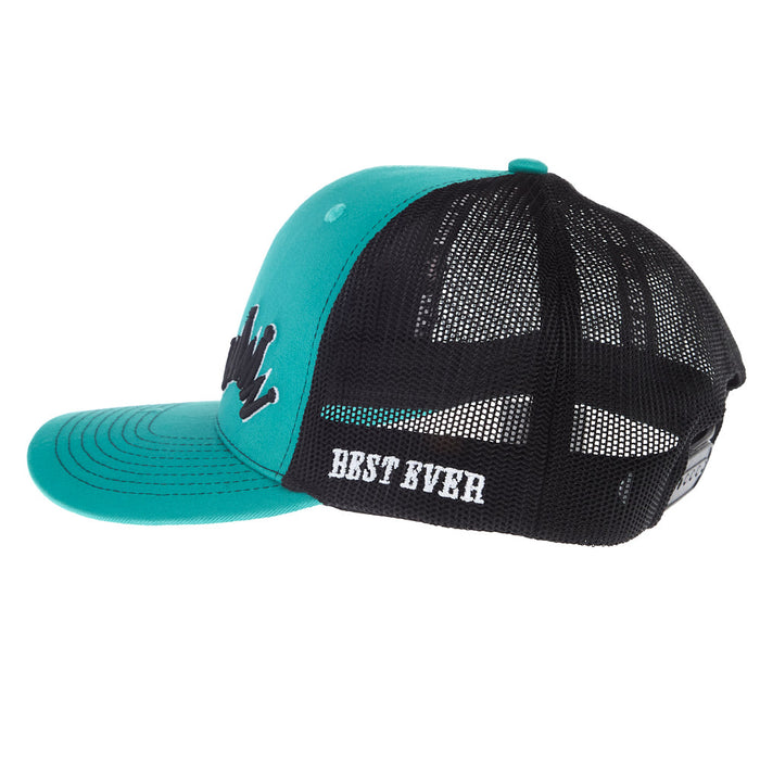 Best Ever Pads Turquoise Black Embroidered Crown Trucker Cap