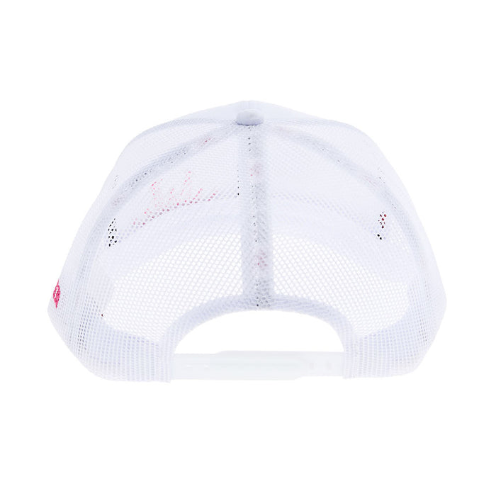 Best Ever Pads White Meshback with Pink Embroidered Logo Trucker Cap