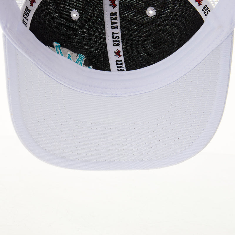 Best Ever Pads Saddle Turquoise Embroidered Crown White Mesh Back Trucker Cap