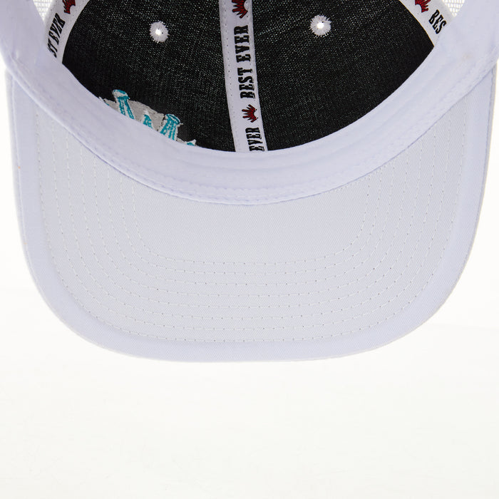 Best Ever Pads Saddle Turquoise Embroidered Crown White Mesh Back Trucker Cap
