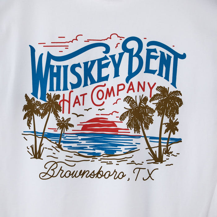 Whiskey Bent Hat Co White Beach Front Tee Shirt