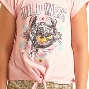 Rock & Roll Denim Girl's Pink Wild West Graphic Tee